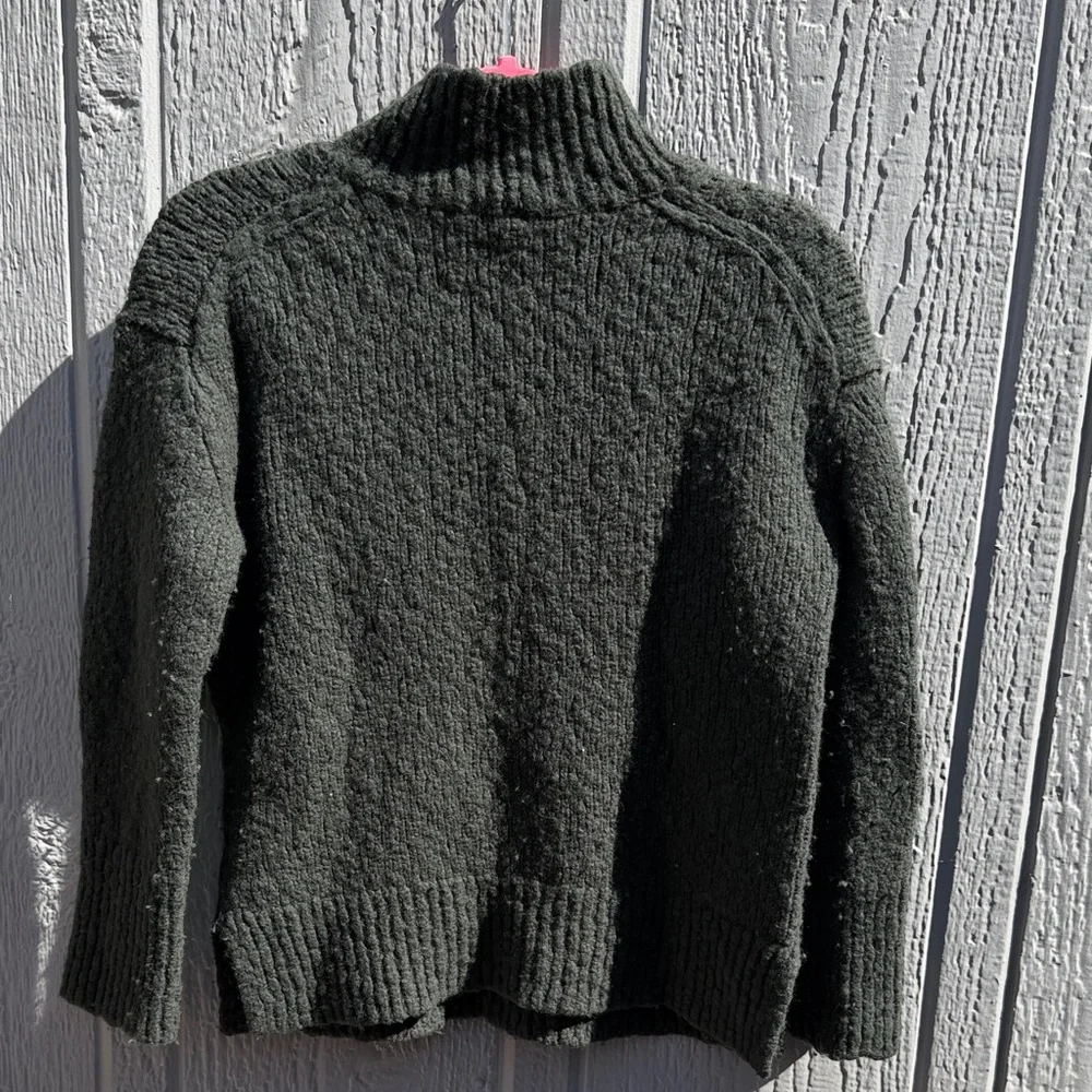 Vince Wool Blend Pullover Mock Neck Hunter Sweater, Size: M